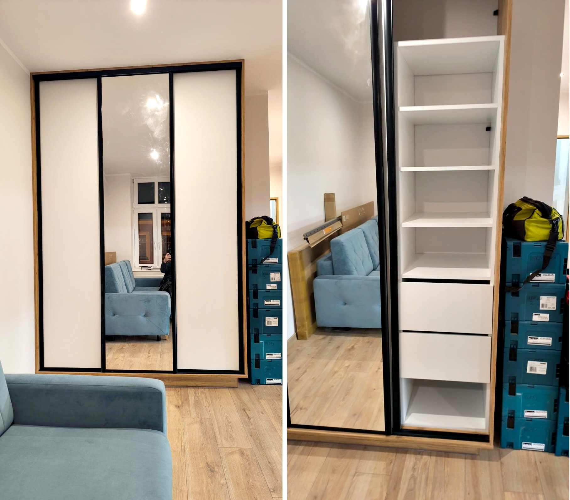 Schiebetürenschrank mit Spiegel